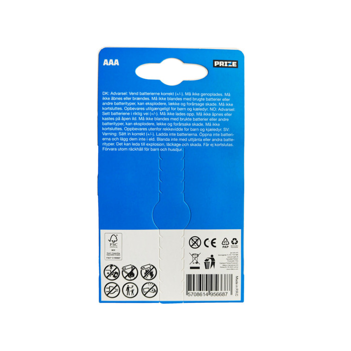 Batteri alkaline AAA 10-pk. - PRIZE®